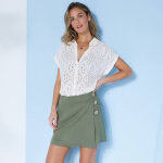Jupe short asymtrique fluide - blancheporte