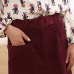 Jupe trapze ceinture, velours - blancheporte