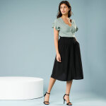 Jupe unie boutonne, spcial petites - blancheporte
