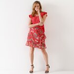 Jupe volante effet portefeuille, voile imprim - blancheporte