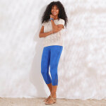 Legging 3 / 4 macram�, taille �lastiqu�e - 58 - bleu - lora zellini