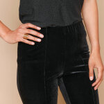 Legging bootcut taille lastique, maille velours - blancheporte
