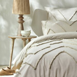 Linge de lit amezia en coton lav finition tuft en relief - drap - housse 1 personneonne : 90x190cm ...