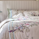 Linge de lit birdy en coton imprim oiseaux - drap - housse 1 personneonne : 90x190cm - beige - colombine ...