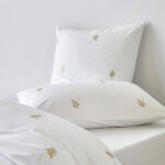 Linge de lit blanc brod feuillage colombine - taie d'oreiller forme sac : 50x70cm - blanc - colombine ...