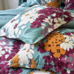 Linge de lit capucine en coton imprim - housse de couette 1 personneonne : 140x200cm - vert - colombine ...