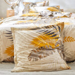 Linge de lit cayenne en coton imprim feuilles de palmiers - drap - housse 1 personneonne : 90x190cm ...