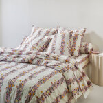 Linge de lit c�leste en coton imprim� - drap - housse 1 personneonne : 90x190cm - violet - colombine