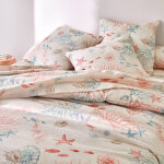 Linge de lit coraux en coton imprim� - blancheporte