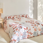 Linge de lit danae en coton imprim - housse de couette 1 personneonne : 140x200cm - orange - colombine ...