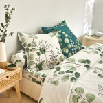 Linge de lit danae en coton imprim - drap plat 2 personnesonnes : 270x300cm - vert - colombine