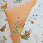 Linge de lit enfant chafou imprim chats - coton - drap - housse 1 personneonne : 90x190cm - blanc - ...