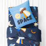 Linge de lit enfant galaxy imprim chat 1 personne - coton - housse de couette 1 personneonne : 140x200cm ...