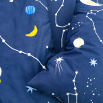 Linge de lit enfant imprim voie lacte - coton - drap - housse 1 personneonne : 90x190cm - bleu - colombine ...