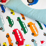 Linge de lit enfant vroum coton - imprim voitures - colombine des petits