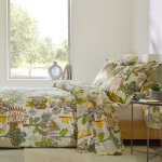 Linge de lit laureline coton - drap - housse 1 personneonne : 90x190cm - beige - colombine