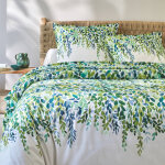 Linge de lit lonie en coton imprim vgtal - drap - housse 1 personneonne : 90x190cm - cru - colombine ...