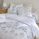 Linge de lit lilly coton - housse de couette 1 personneonne : 140x200cm - blanc - colombine