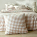 Linge de lit lou imprim� carreaux - en coton - blancheporte