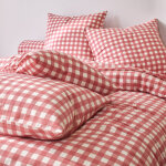 Linge de lit lou imprim� carreaux - en coton - blancheporte