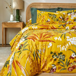 Linge de lit mandarin en coton - drap - housse 1 personneonne : 90x190cm - jaune - colombine