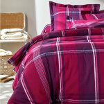 Linge de lit scott flanelle tiss� teint - drap - housse 1 personneonne : 90x190cm - violet - colombine ...