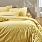 Linge de lit uni - coton bio * * - taie de traversin 85x185cm - jaune - colombine Linge de lit uni - coton bio * * - taie de traversin 85x185cm - jaune - colombine