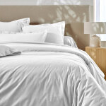 Linge de lit uni - coton bio * * - taie de traversin 85x185cm - blanc - colombine Linge de lit uni - coton bio * * - taie de traversin 85x185cm - blanc - colombine