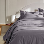 Linge de lit uni coton - housse de couette 2 personnesonnes : 240x220cm - gris - colombine Linge de lit uni coton - housse de couette 2 personnesonnes : 240x220cm - gris - colombine