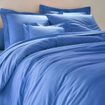 Linge de lit uni coton - housse de couette 1 personneonne : 140x200cm - bleu - colombine