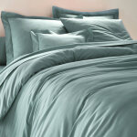 Linge de lit uni coton - housse de couette 2 personnesonnes : 260x240cm - bleu - colombine