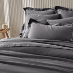 Linge de lit uni flanelle - housse de couette 2 personnesonnes : 260x240cm - gris - colombine Linge de lit uni flanelle - housse de couette 2 personnesonnes : 260x240cm - gris - colombine
