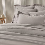 Linge de lit uni flanelle - taie de traversin 85x185cm - taupe - colombine