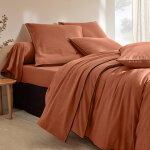 Linge de lit uni flanelle passepoil contrast, collection  intemporelle  - housse de couette 2 personnesonnes ...
