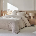 Linge de lit uni percale - drap plat 1 personneonne : 180x290cm - beige - colombine Linge de lit uni percale - drap plat 1 personneonne : 180x290cm - beige - colombine