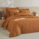 Linge de lit uni percale - drap plat 1 personneonne : 180x290cm - marron - colombine Linge de lit uni percale - drap plat 1 personneonne : 180x290cm - marron - colombine