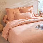 Linge de lit uni polyester - coton colombine - drap - housse 1 personneonne : 90x190cm - orange - colombine ...