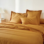 Linge de lit uni polyester - coton colombine - drap - housse 1 personneonne : 80x190cm - jaune - colombine ...
