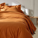 Linge de lit uni polyester - coton colombine - drap - housse 1 personneonne : 90x190cm - marron - colombine ...