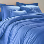 Linge de lit uni polyester - coton colombine - drap plat 1 personneonne : 180x290cm - bleu - colombine ...