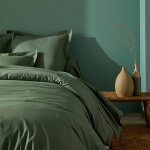Linge de lit uni polyester - coton colombine - drap - housse 1 personneonne : 80x190cm - vert - colombine ...