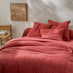 Linge de lit uni en triple gaze de coton - drap plat 1 personneonne : 180x290cm - rose - colombine