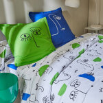 Linge de lit vitaly coton  motifs visages - colombine