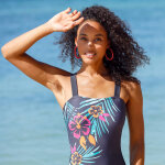 Maillot de bain 1 pièce imprimé placé devant - blancheporte Maillot de bain 1 pièce imprimé placé devant - blancheporte