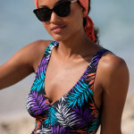 Maillot de bain 1 pice imprim spcial grand buste malaya - blancheporte