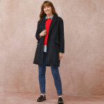 Manteau mi - long  col tailleur, boutonnage crois - blancheporte