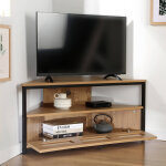 Meuble tv d'angle bois et rotin - blancheporte