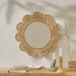 Miroir fleur en rotin - blancheporte