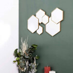 Miroir hexagonal multiple mtal dor - blancheporte
