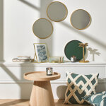 Miroir rond contour coloris dor� - lot de 3 - blancheporte